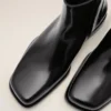 Bottines en cuir de vache noir