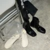 Bottines en cuir de vache noir