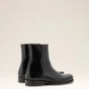 Bottines en cuir de vache noir