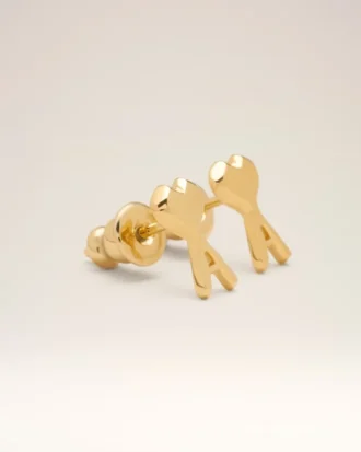 Boucles d’oreilles Ami de Coeur martelées en laiton doré