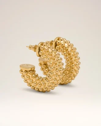 Boucles d&rsquo;oreilles en laiton doré et perles