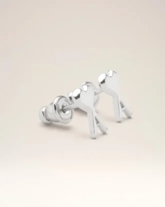 Boucles d&rsquo;oreilles martelées Ami de Coeur en laiton argenté