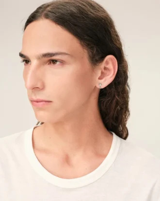 Boucles d&rsquo;oreilles martelées Ami de Coeur en laiton argenté