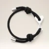 Bracelet Ami de Coeur en cordon noir et laiton argenté