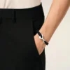 Bracelet Ami de Coeur en cordon noir et laiton argenté