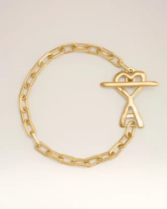 Bracelet Ami de Coeur en laiton martelé doré