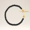 Bracelet Ami De Cœur en laiton noir, perles d&rsquo;été et or
