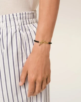 Bracelet Ami De Cœur en laiton noir, perles d&rsquo;été et or