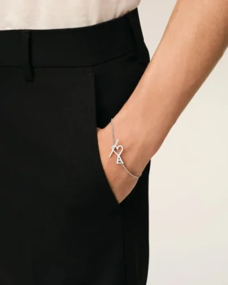 Bracelet à chaîne Ami de Coeur en laiton argenté