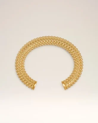 Bracelet en laiton doré et perles