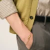 Bracelet fin martelé Ami de Coeur en laiton doré