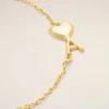 Bracelet fin martelé Ami de Coeur en laiton doré