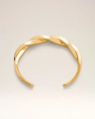 Bracelet tressé en laiton doré
