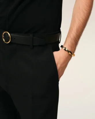 Bracelet tressé en laiton doré