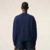 Cardigan bleu en laine à col rond Ami de Coeur