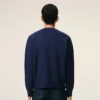 Cardigan bleu en laine à col rond Ami de Coeur