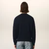 Cardigan en laine bleue avec motif Ami de Coeur contrasté
