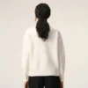 Cardigan en laine naturelle avec motif Ami de Coeur contrasté