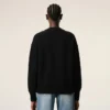 Cardigan en laine noir avec motif Ami de Coeur contrasté