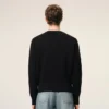 Cardigan en laine noir avec motif Ami de Coeur contrasté
