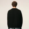 Cardigan en laine noir avec motif Ami de Coeur contrasté
