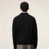 Cardigan noir en laine à col chemise Ami de Coeur Cardigan