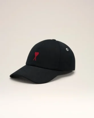 Casquette Ami de Coeur en coton noir avec broderie