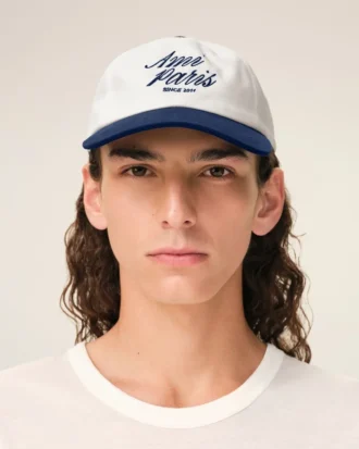 Casquette Ami Paris bicolore bleu et blanc en coton