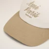 Casquette Ami Paris en coton bicolore beige et blanc
