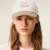 Casquette Ami Paris en coton bicolore beige et blanc
