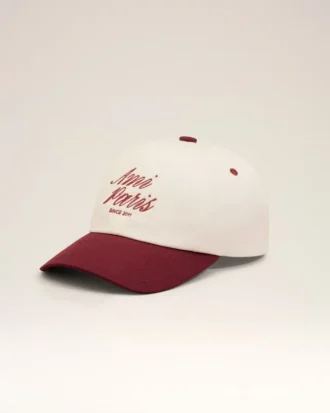 Casquette Ami Paris en coton bicolore rouge et blanc