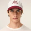 Casquette Ami Paris en coton bicolore rouge et blanc