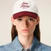 Casquette Ami Paris en coton bicolore rouge et blanc