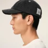 Casquette Ami Paris en denim noir avec patch sur le côté