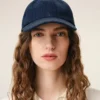 Casquette Ami Paris à patch latéral en denim bleu