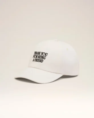 Casquette en coton blanc avec broderie « Thank You for Being a Friend »