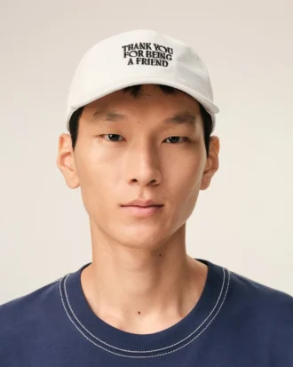Casquette en coton blanc avec broderie « Thank You for Being a Friend »
