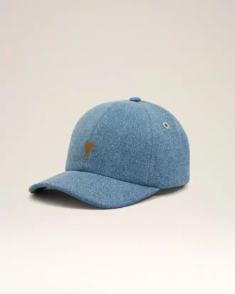 Casquette en denim bleu avec broderie « Ami de Coeur »