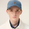 Casquette en denim bleu avec broderie « Ami de Coeur »