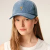Casquette en denim bleu avec broderie « Ami de Coeur »
