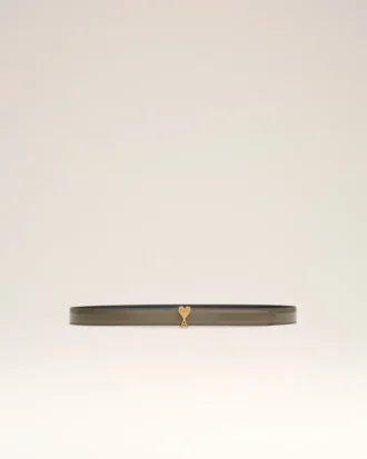 Ceinture Ami de Coeur en cuir glacé marron avec boucle de 25 mm