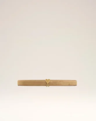 Ceinture à boucle Ami de Coeur en cuir de vachette orange