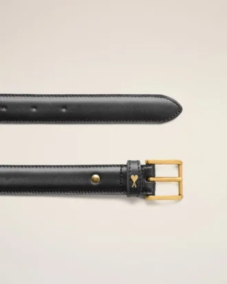 Ceinture Paris Paris en cuir de vachette noir