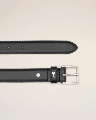 Ceinture Paris Paris en cuir de vachette noir