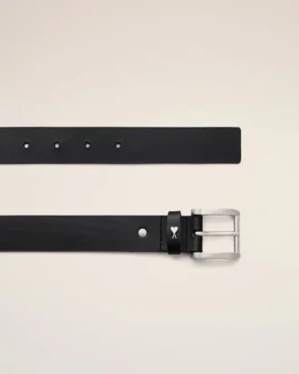 Ceinture Paris Paris en cuir de vachette noir