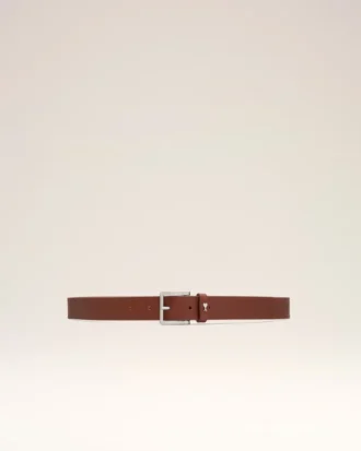 Ceinture Paris Paris en cuir de vachette orange