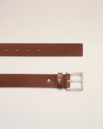 Ceinture Paris Paris en cuir de vachette orange