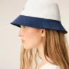 Chapeau Ami Paris en coton bleu et blanc