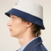 Chapeau Ami Paris en coton bleu et blanc