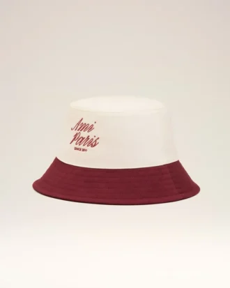 Chapeau Ami Paris en coton rouge et blanc